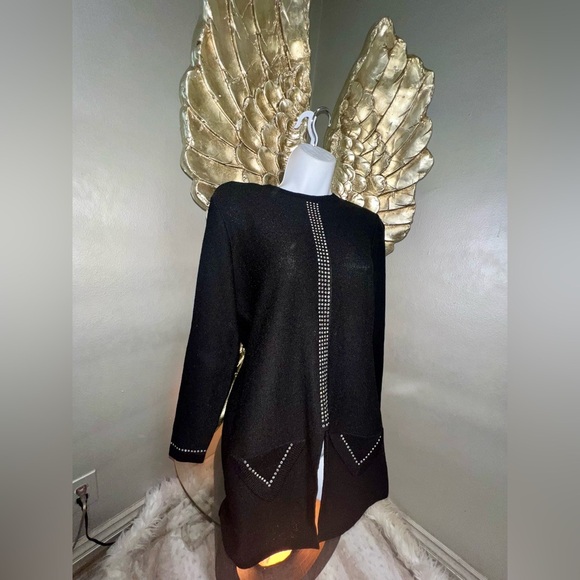 Stunning 1980s Steve Fabrikant Mini Dress/Sweater With Rhinestones Medium - Picture 4 of 14